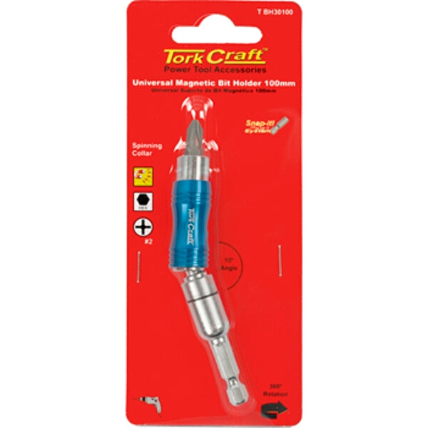 Tork Craft Universal Magnetic Bit Holder 100mm - Power Tool Accessory, Screw Bit Extension