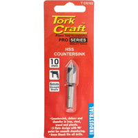 TorkCraft 10mm HSS Countersink Drill Bit 90 Degree 5 Flute. Countersink, deburr and chamfer in iron, steel, wood and plastic.