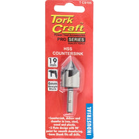 Tork Craft Countersink HSS 19mm 90 Degree Drill Bit for Wood, Steel & Plastic - Deburring & Chamfering Tool