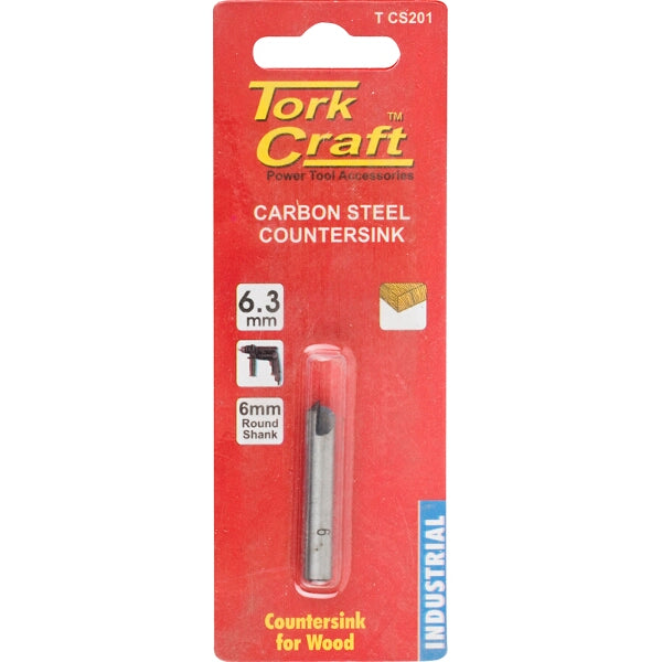Tork Craft Carbon Steel Countersink 6.3mm for Wood, Drill Bit Accessory, Industrial Tool