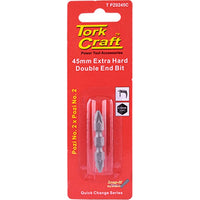 Tork Craft 45mm Pozidriv PZ2 Double-Ended Screwdriver Bit - Power Tool Accessory
