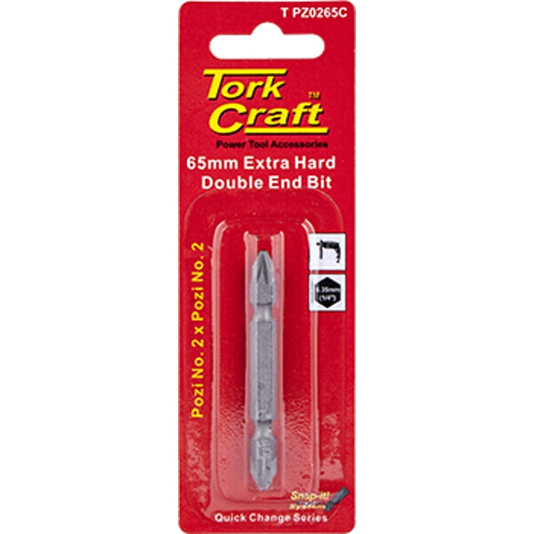 Tork Craft 65mm Extra Hard Double Ended Pozi No. 2 Driver Bit