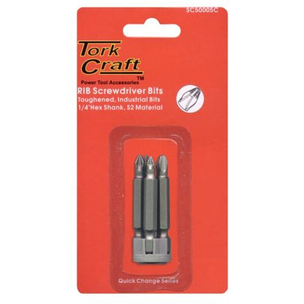 Tork Craft RIB Screwdriver Bits: Industrial 1/4