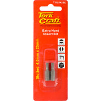 Tork Craft Slotted Insert Bit 4mm x 25mm - Extra Hard Power Tool Accessory