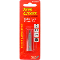 Tork Craft Slotted Power Bit - 5mm x 50mm, Extra Hard Bit for Power Tools, T SL0550C