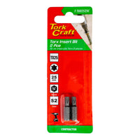 Tork Craft TX25 Torx Insert Bit, 25mm, 2-Piece Set. High-Quality Screwdriver Bit for Torx Screws.