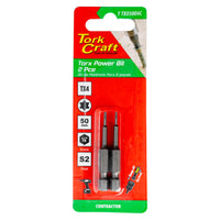 TORX TX 4 CLASSIC POWER BIT 50MM 2PC CARDED