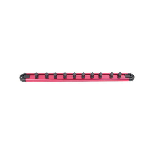 AMPRO 3/8" Drive Socket Holder - T21117 - Red Aluminum Socket Organizer for Tool Storage and Organization - Chavda.com