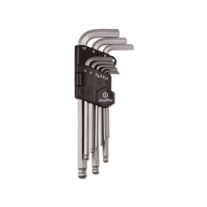 AmPro: Allen Key Set L-Type  Long With Ball 9Pc -  T22933