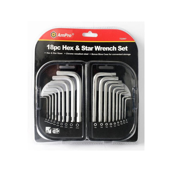AmPro: Hex & Star Key Set L-Type 18Pc -  T22947