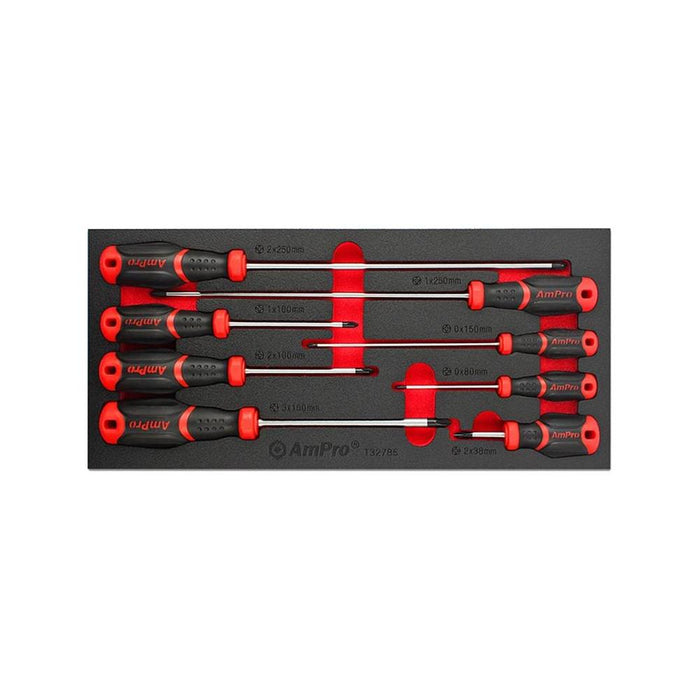 AmPro: 8Pc Power Grip Screwdriver Set Phillips - T32785