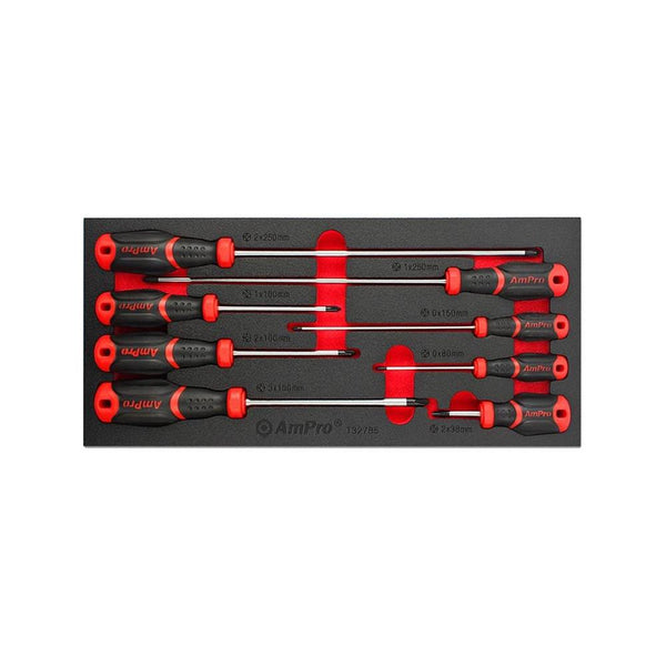 AmPro: 8Pc Power Grip Screwdriver Set Phillips - T32785