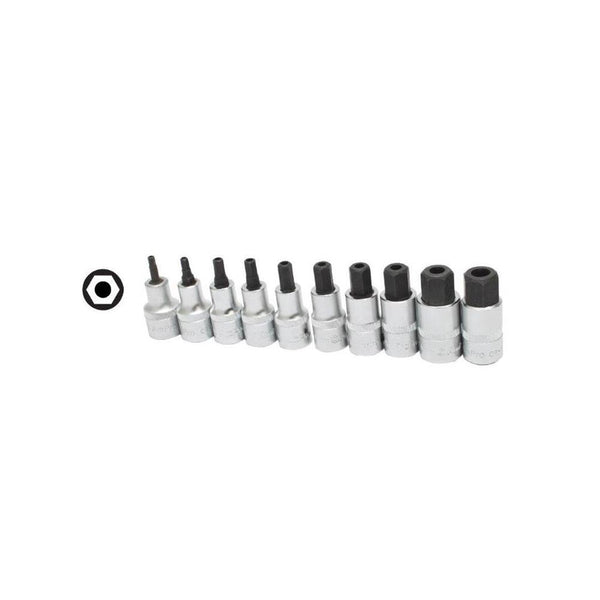 AMPRO Tamper Proof Hex Bit Socket Set - T33068, 1/2 Inch Drive, 8mm Taproof Hex Bit