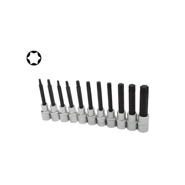 AMPRO 1/2" Drive T50 Star Bit Socket Set - T33113, Professional Socket Set, Mechanic Tools, Star Bit Socket Set, Chavda.com