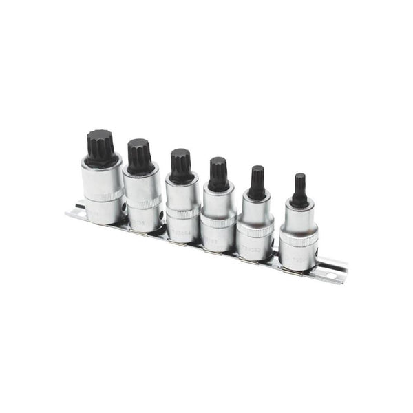 AmPro: 6Pc 1/2" Dr. Spline Bit Socket Set - 55Mm -  T33237