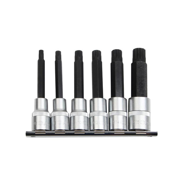 AmPro: 6Pc 1/2" Dr. Spline Bit Socket Set - 100Mm -  T33238
