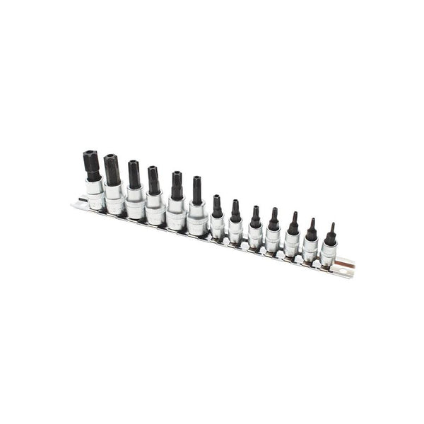 AmPro: 13Pc 1/4" 3/8" Tamper-Proof Star Bit Socket Set -  T33239