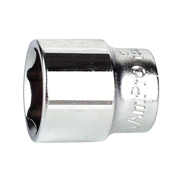 AMPRO 1/2" Drive 32mm 6-Point Socket - T335432. Chrome socket for wrench, mechanic tools.