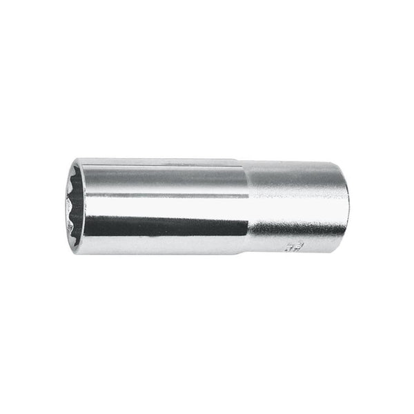 AMPRO 1/2" Drive 24mm 12-Point Deep Socket - Metric Socket for Wrenches - Professional Grade Tool