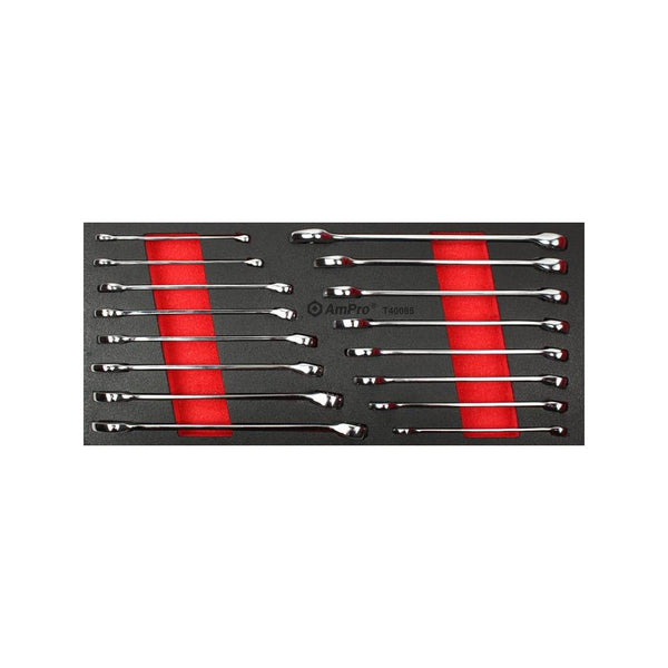 AmPro: 16Pc Long Style Combination Wrench Set -  T40085