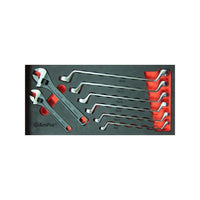 AMPRO Wrench Set: 8pc Offset Box & Adjustable Wrenches - T40697 Tool Set