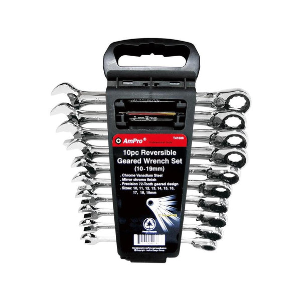 AmPro: 10Pc Reversible Gear Wrench Set -  T41686