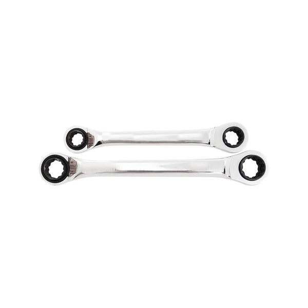 AmPro: 2Pcs 8-Size Rev. Geared Ratcheting Wrench Set -  T42515