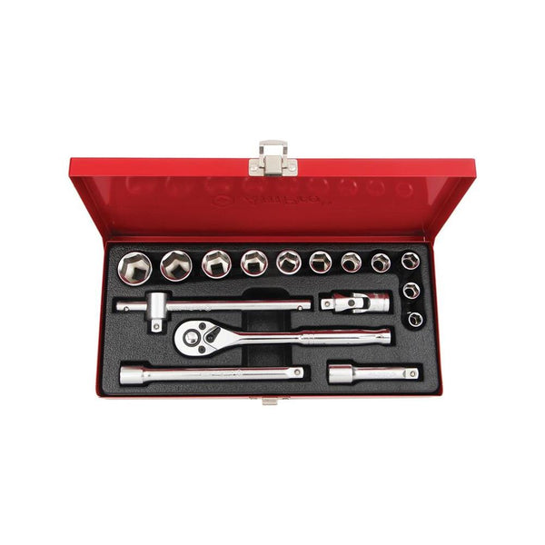 AmPro: 16Pc 3/8" Dr. 6Pt Socket Set Metric - T45216