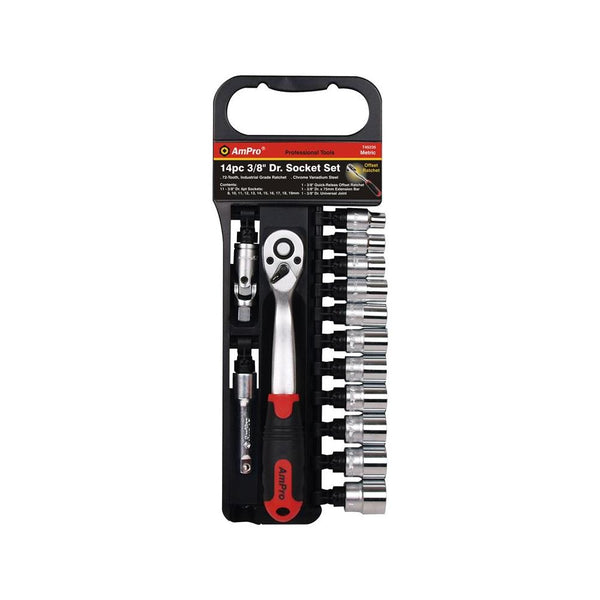 AmPro: 14Pc 3/8" Dr. Socket Set Metric -  T45235