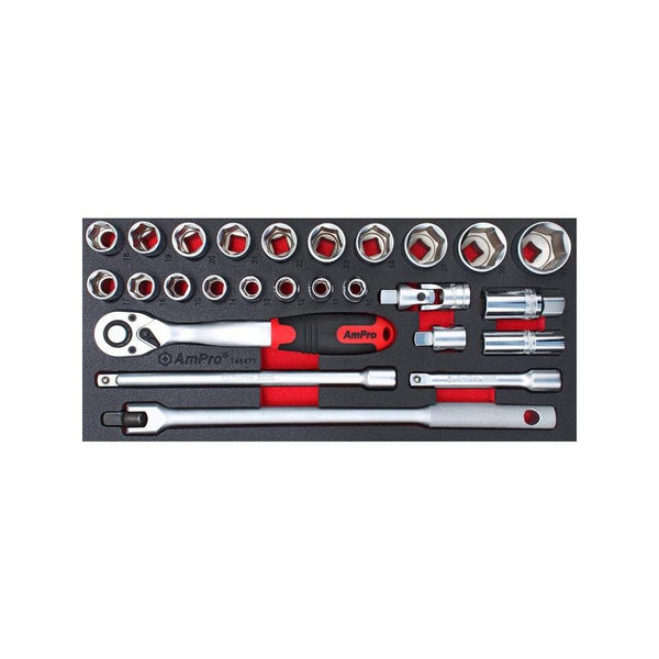 AmPro: 26Pc 1/2" Dr. Socket Set -  T45471