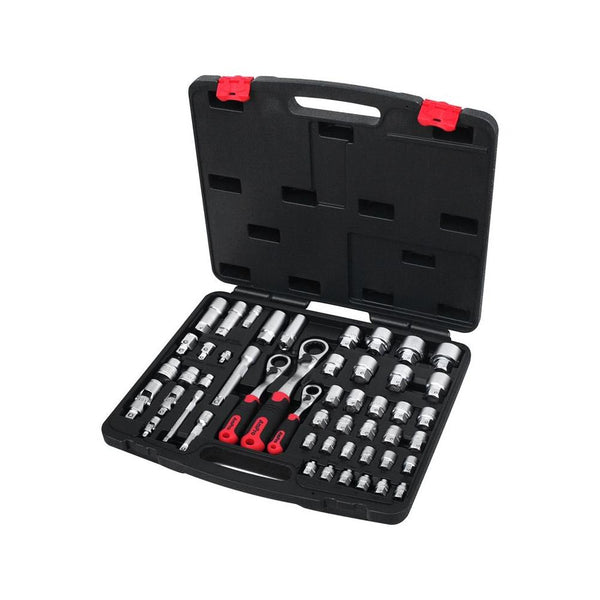 AmPro: 50Pc 1/4", 3/8" & 1/2" Dr. Fits-All Go-Thru Socket Set -  T45831