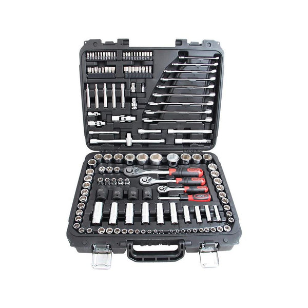AmPro: 142Pc 1/4", 3/8" & 1/2" Dr. Socket & Bit Set Metric & Sae -  T46185