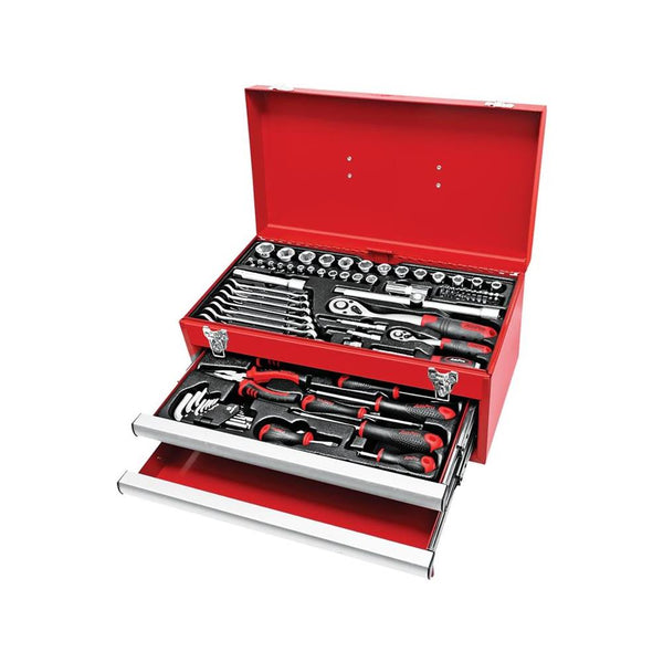 AmPro: 82Pc 1/4" & 1/2" Dr. 2-Drawer Chest Tool Set Metric -  T47138