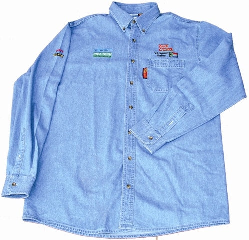 VERMONT MENS LONG SLEEVED DENIM SHIRT STONE WASHED XL