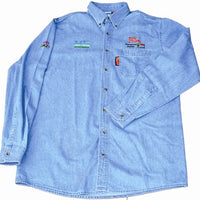 VERMONT MENS LONG SLEEVED DENIM SHIRT STONE WASHED 3XL