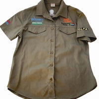 VERMONT LADIES BLOUSE LONG SLEEVE OLIVE MEDIUM