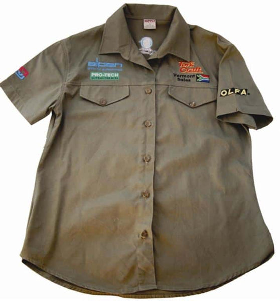 VERMONT LADIES BLOUSE LONG SLEEVE OLIVE MEDIUM