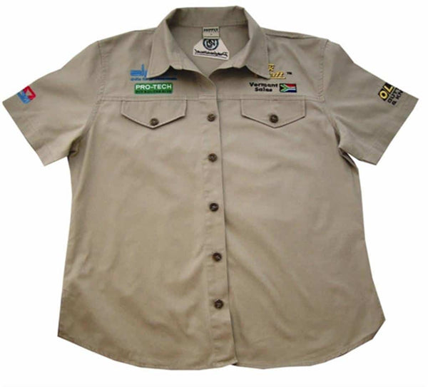 VERMONT LADIES COTTON SHIRT STONE SMALL