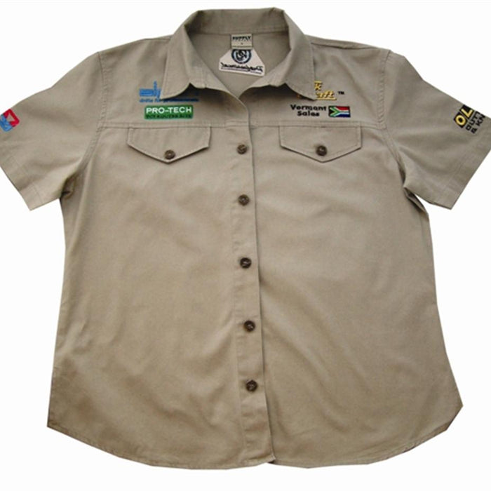 VERMONT LADIES COTTON SHIRT STONE LARGE