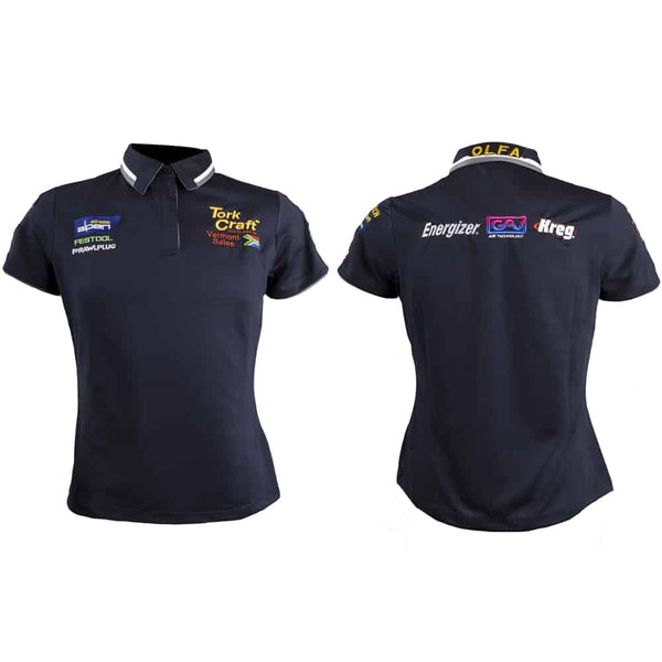 VERMONT LADIES GOLF SHIRT NAVY/GREY 2X-LARGE