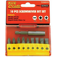 Tork Craft 10-Piece Screwdriver Bit Set: Phillips, Pozidriv, Slotted - Power Tool Accessories