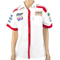 Vermont Ladies White & Red Cotton Racing Shirt - Stylish Women's Workwear, Branded & Durable