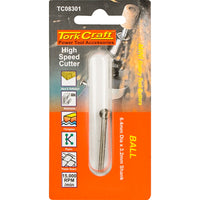 Tork Craft Rotary Tool High Speed Ball Cutter 6.4mm, Engraving Bit
