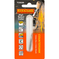 Tork Craft Countersink Rotary Tool Cutter - 3.2mm High Speed Steel for Wood, Plastic, Metal, Plasterboard.