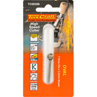 Tork Craft High Speed Rotary Tool Cutter - Oval 7.9mm - Wood, Metal, Plastic Engraving