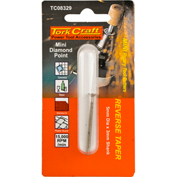 Tork Craft Mini Diamond Point Rotary Tool - Engraving, Carving, Polishing Tool for Glass, Ceramic, Stones