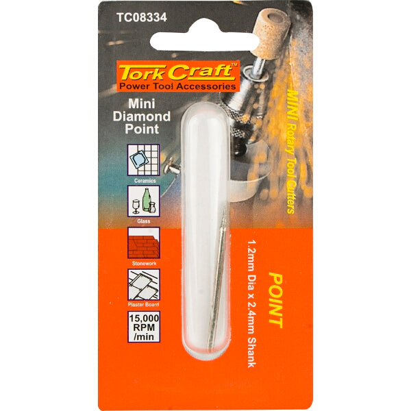 Tork Craft Mini Diamond Point Rotary Tool Bit: Engraving, Carving, and Smoothing