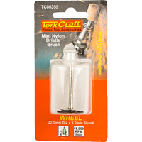 Tork Craft Mini Nylon Bristle Brush - Rotary Tool Accessory - 22.2mm Wheel - Polishing/Cleaning Power Tool