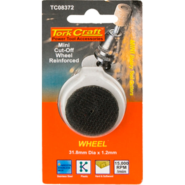 Tork Craft Mini Cut-Off Wheel Reinforced 31.8mm - Rotary Tool Accessory for Metal, Wood & Plastic Cutting