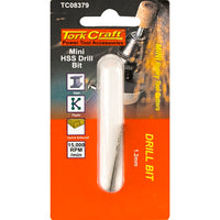 Tork Craft Mini HSS Drill Bit 1.2mm - High Speed Steel Power Tool Accessory for Wood, Metal, Plastic Drilling